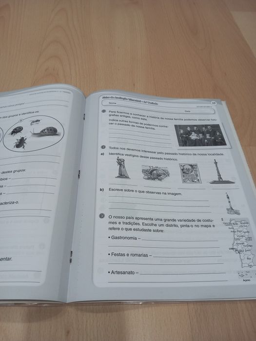 Livro de fichas de avaliação de estudo do meio para o 3⁰ ano
