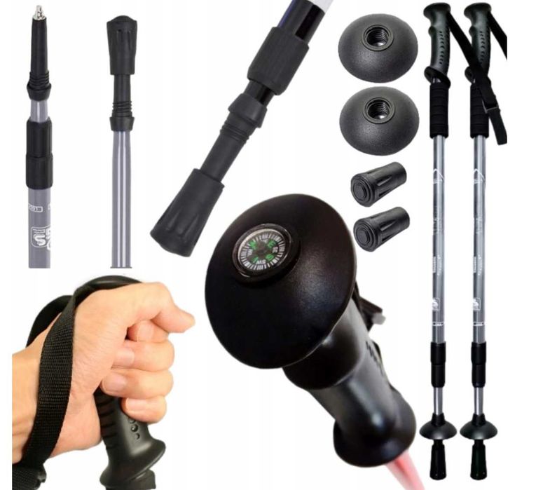 KIJE KIJKI NORDIC WALKING para 2 sztuki do chodzenia 65cm-135cm