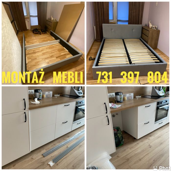 Montaz mebli, montaz listew przypodlogowych,cokolow, pranie mebli