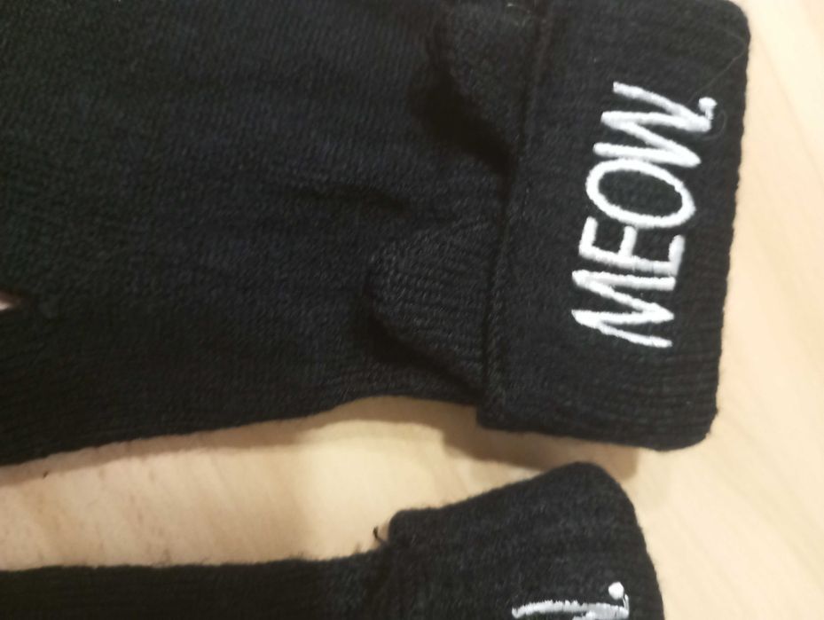Czarne rękawiczki dzianinowe divided h&m rozm. uniwersalny