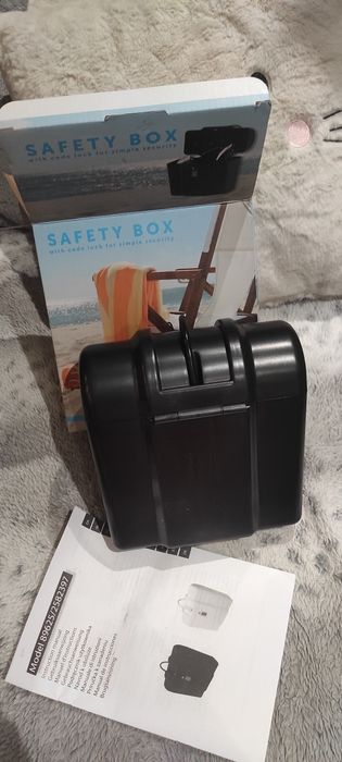 Sejf plażowy safety box na szyfr sejf kasetka czarna czarny
