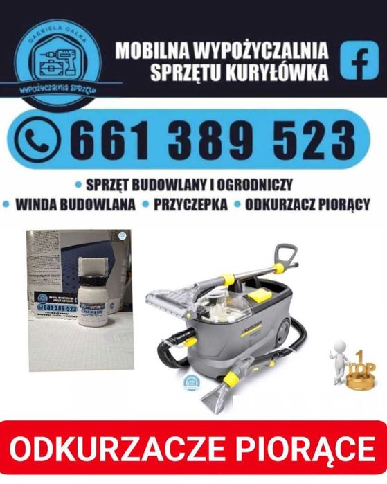 Odkurzacze piorące Karcher Wynajem Wypożyczalnia Sprzętu Budowlanego