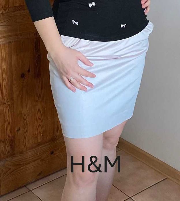 Wiosna Spódnica H&M Pastelowy Róż Kieszenie Podszewka