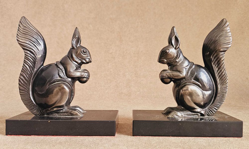 Przedwojenne Podpórki do książek - Art Deco