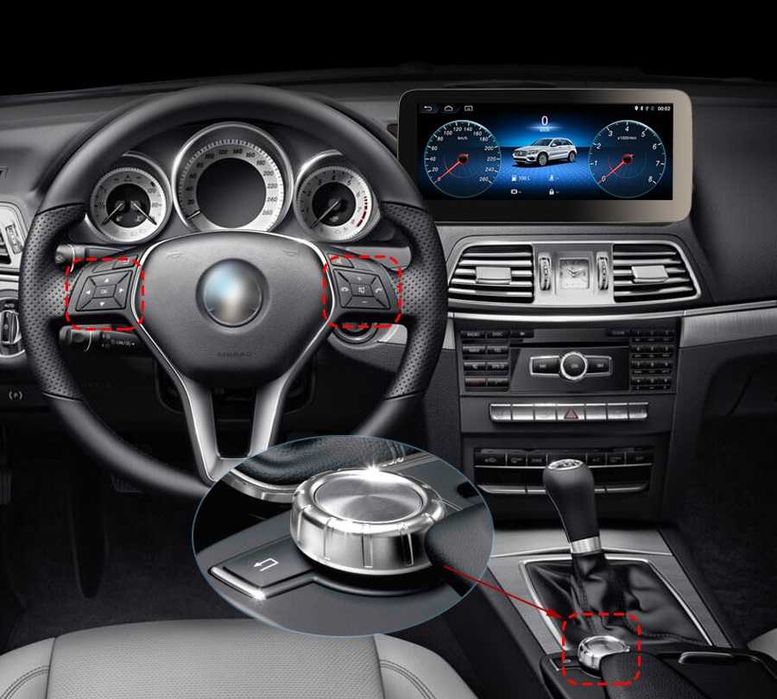 CarPlay Android Auto Radio DAB+ Opcja Bluetooth YouTube Yanosik Android USB GPS WiFi 4G MP3 Mercedes E W212 System NTG5.0 BOSE
