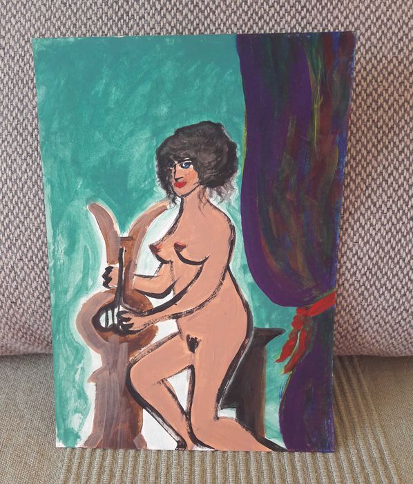 Akt Kobiety - Obraz malowany ręcznie akryl/karton