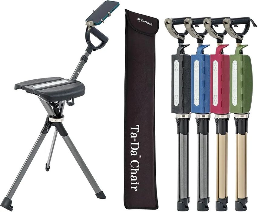 TA-Da Chair seria 2 laska z siedziskiem, lekka aluminiowa rama do 136kg