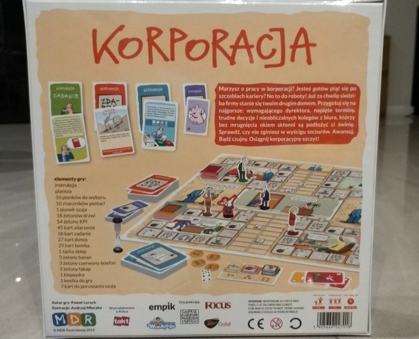 Gra planszowa Korporacja ilustrowana rysunkami Andrzeja Mlec