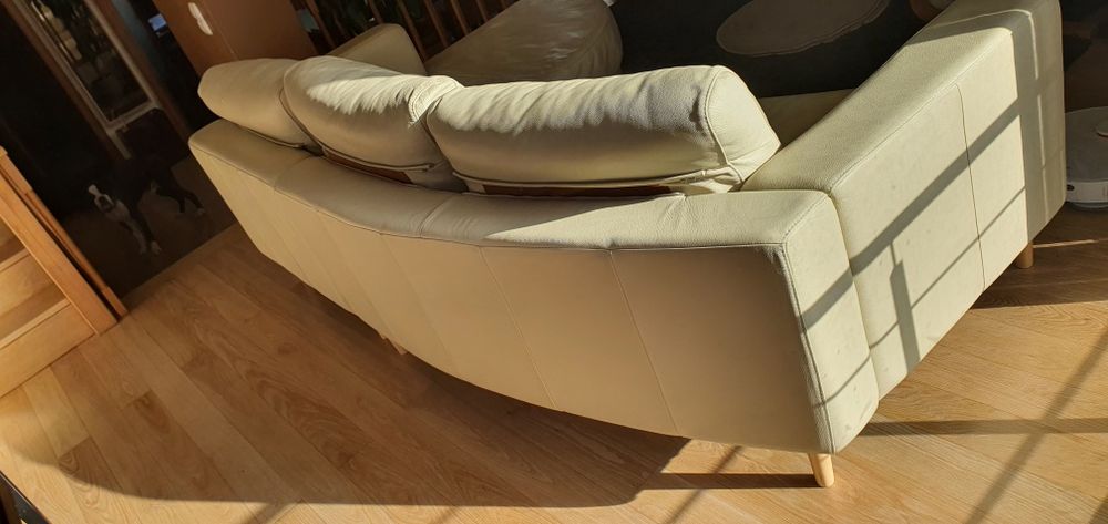 Sofá em pele genuína chaise longue em ótimo estado