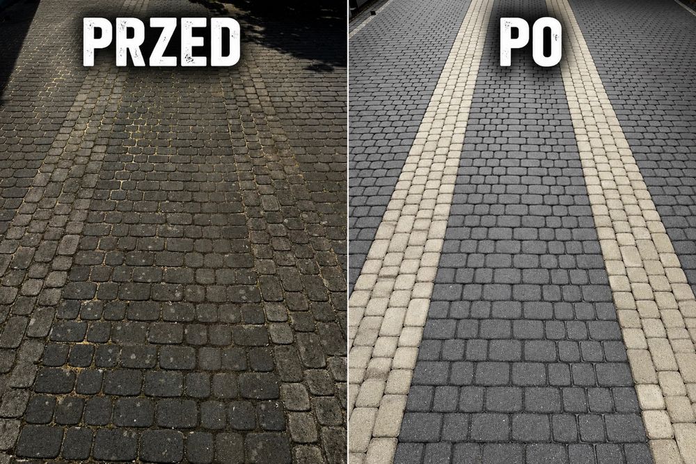 Mycie elewacji domów ścian dachów kostki hal