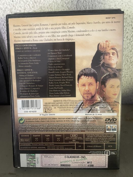 Dvd o gladiador