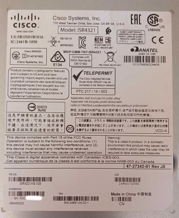 Cisco ISR 4321-K9 V04