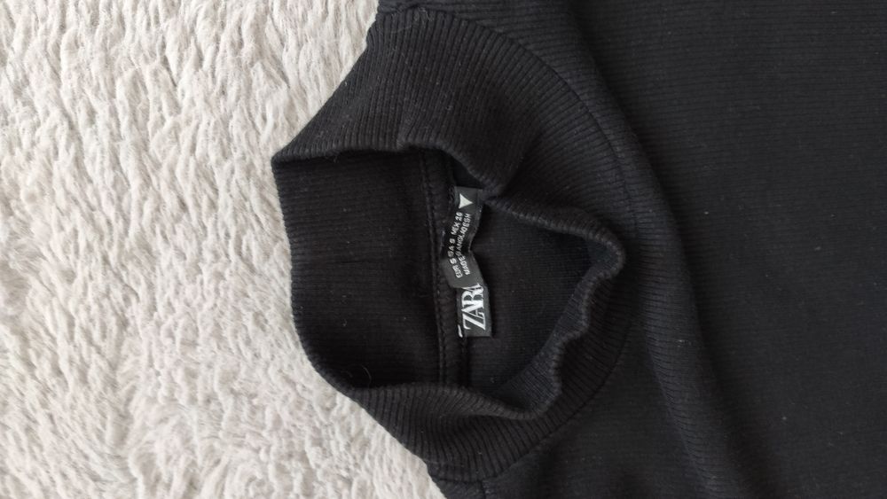 Zara czarny polgolf crop top prążek
