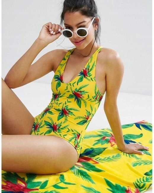 MONKI strój kąpielowy jednoczęściowy w kwiaty, S