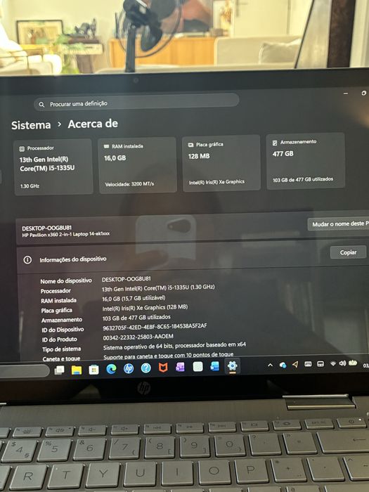 Hp pavilion 360 com ecra touch