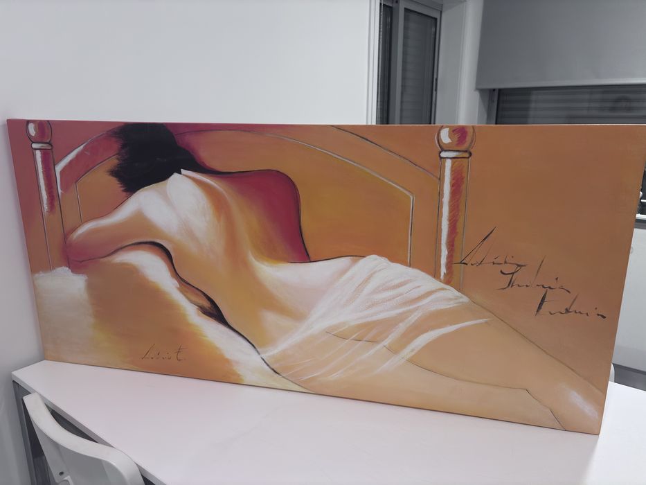 Quadro decorativo grande – figura feminina reclinada