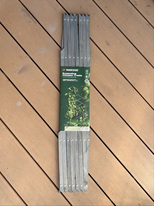 Rozsuwana krata ogrodowa drewniana 200 cm Parkside szary