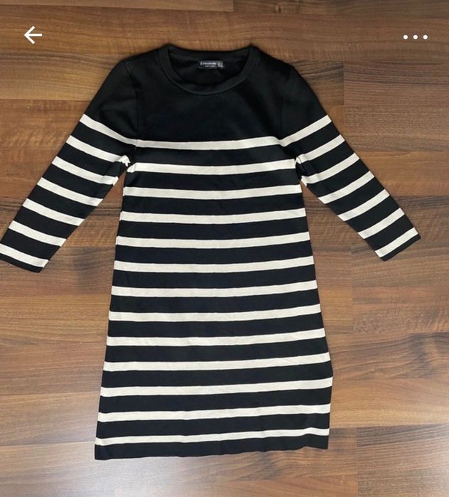Tunika jak nowa stradivarius w paski czarno biała elastyczna