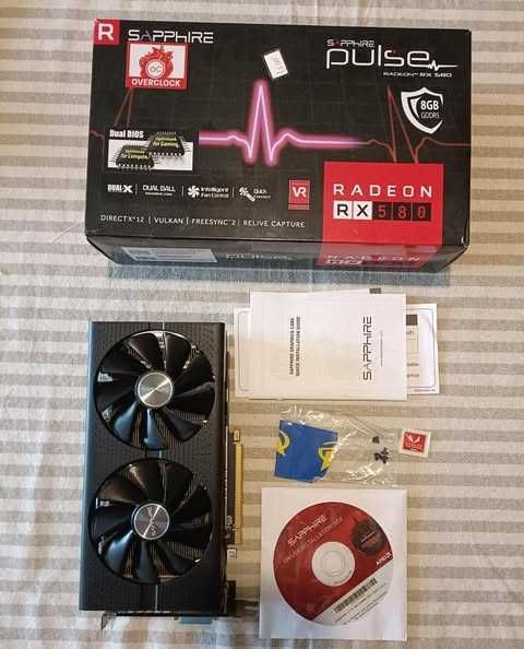 GPU Sapphire RX580 Pulse 8GB – Caixa completa – Excelente estado