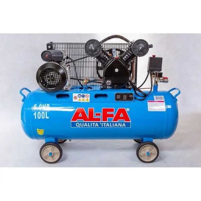 Компресор 100 л масляний 2 поршневий AL-FA ALC100-2