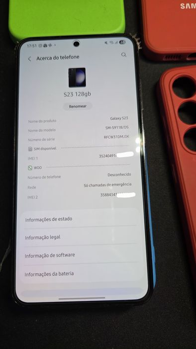 Samsung S23 128gb Dual Sim (como novo) com películas e capas