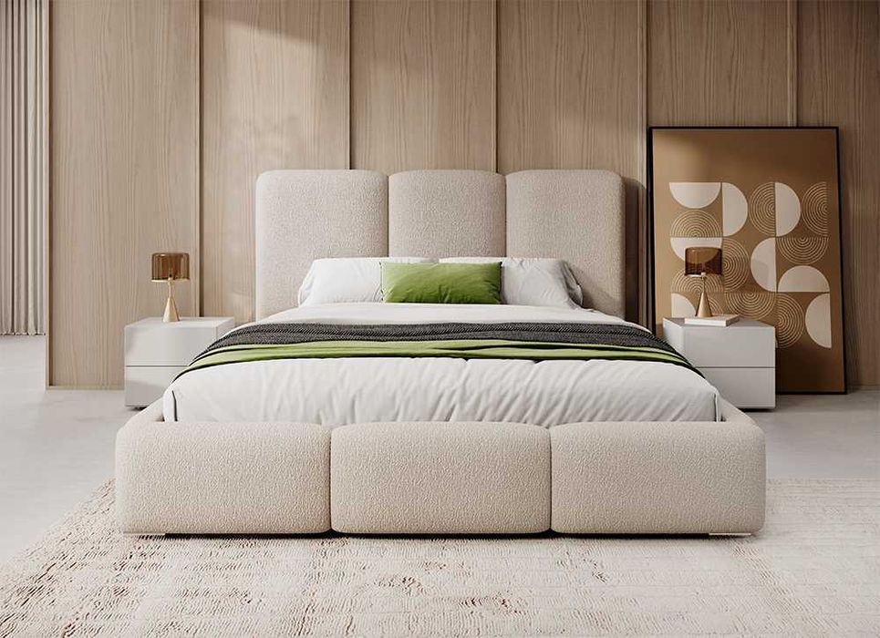 Łóżko tapicerowane ABBI z pojemnikiem na pościel DARMOWA DOSTAWA