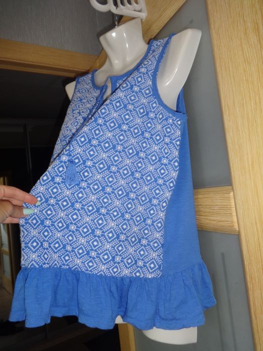 Вышиванка красивая синяя блуза с вышивкой блузка для беременных 44 46