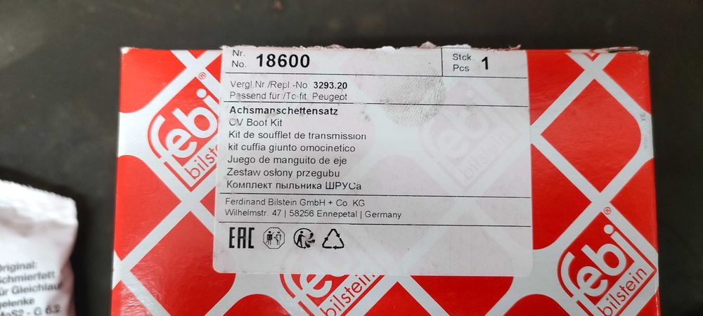 Kit de fole, veio de transmissão Peugeot e Citroën