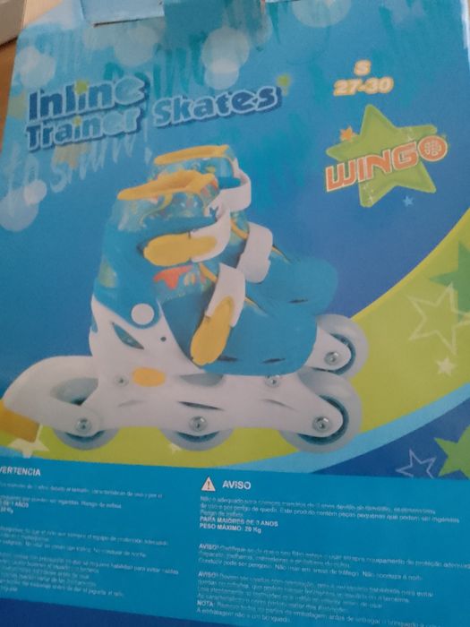 Patins em linha criança novos na caixa
