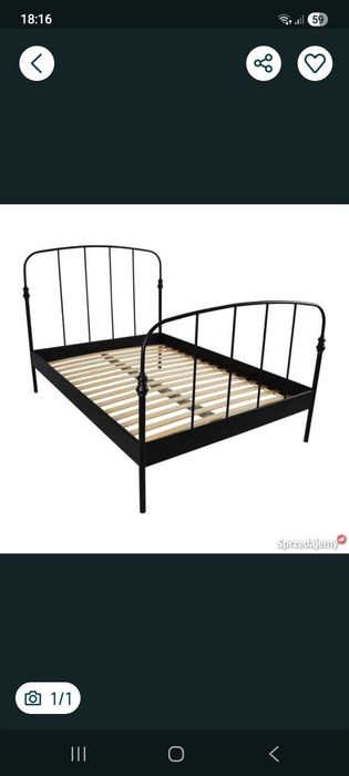 Łóżko Ikea 160×200 ze stelarzem