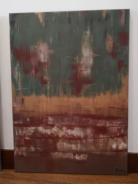 Pintura original (2 telas) - "Floresta de terra vermelha"