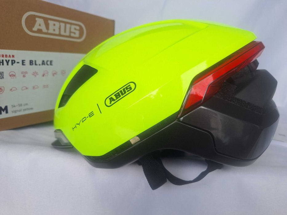Kask rowerowy miejski Abus Hyp-e BL. Ace Signal Yellow M 54-58cm