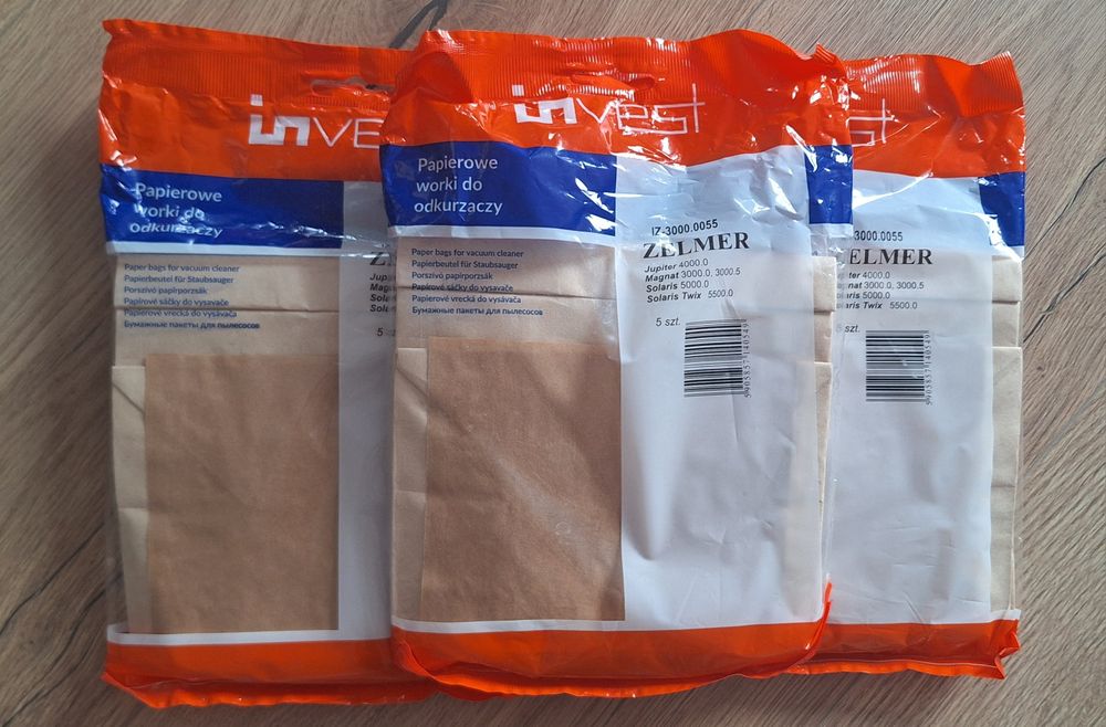 3 opakowania Worków do odkurzacza Zemer