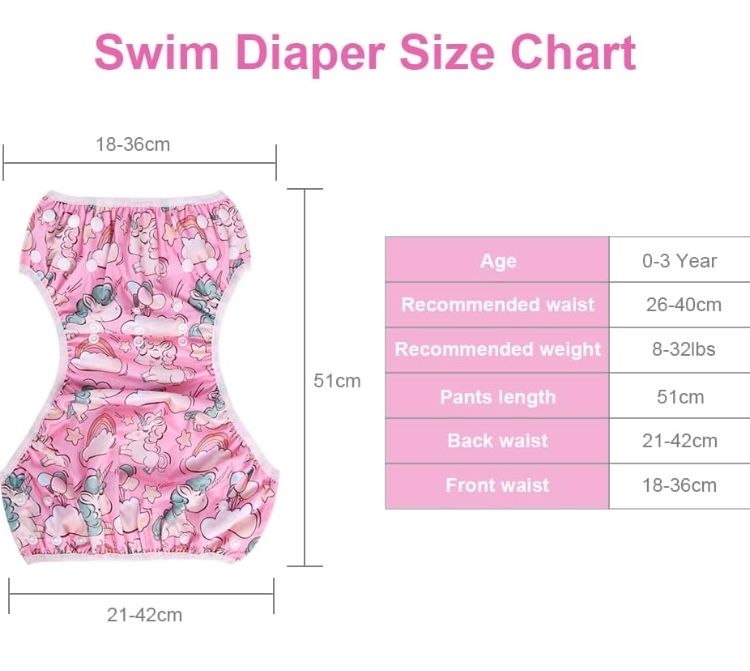 Duas fraldas NOVAS reutilizáveis natação/praia