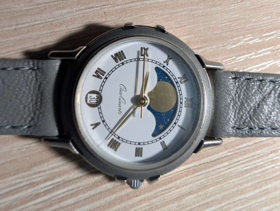 Рідкісний німецький вінтаж Osco Quartz Moonphase 521 T. Cтан NOS (Hовi)