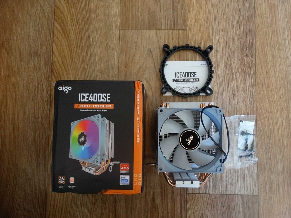 Башенный кулер охлаждения процессора Intel/AMD AIGO ICE400SE с RGB