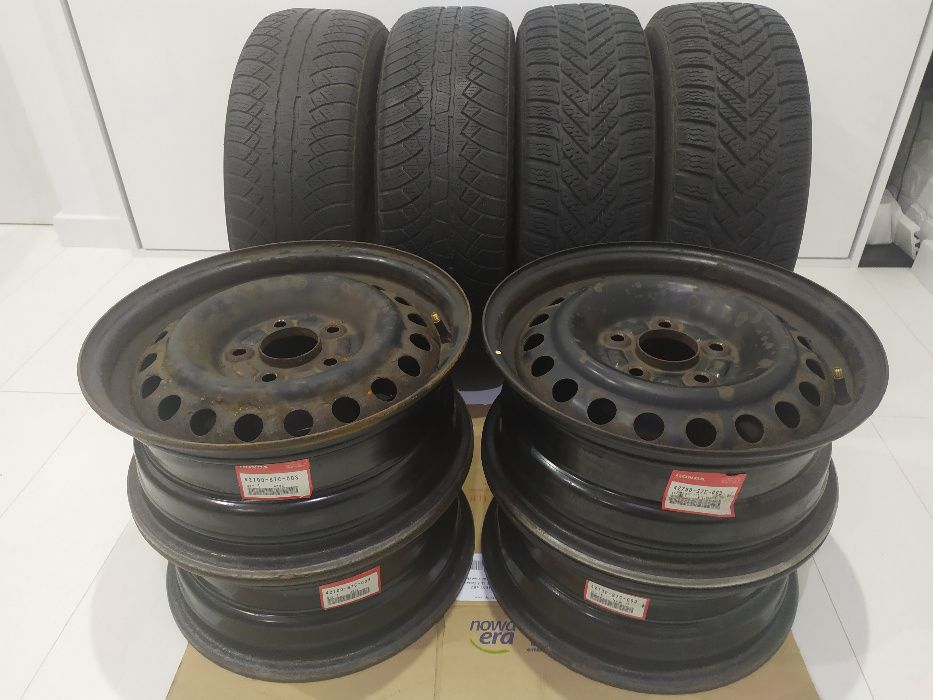 Felgi 15" 5x114 Honda OE 15X6Jj + opony zimowe 195/60R15 + kołpaki