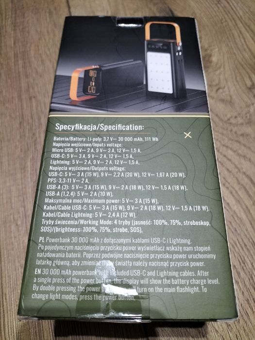 Powerbank WYSYŁKA GRATIS!! 30 000 mAh z latarką