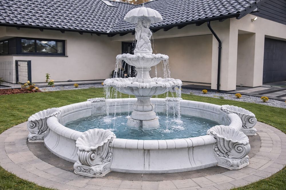 Fontanna MONTAŻ pompa ogrodowa betonowa kamienia BASEN