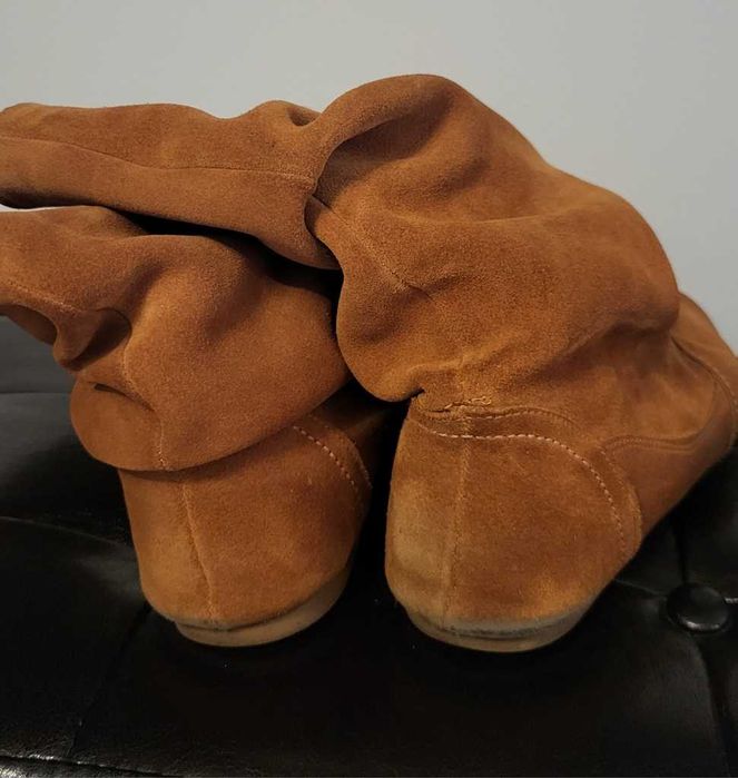 Kozaki MACIEJKA wciągane zamszowe skórzane numer 38