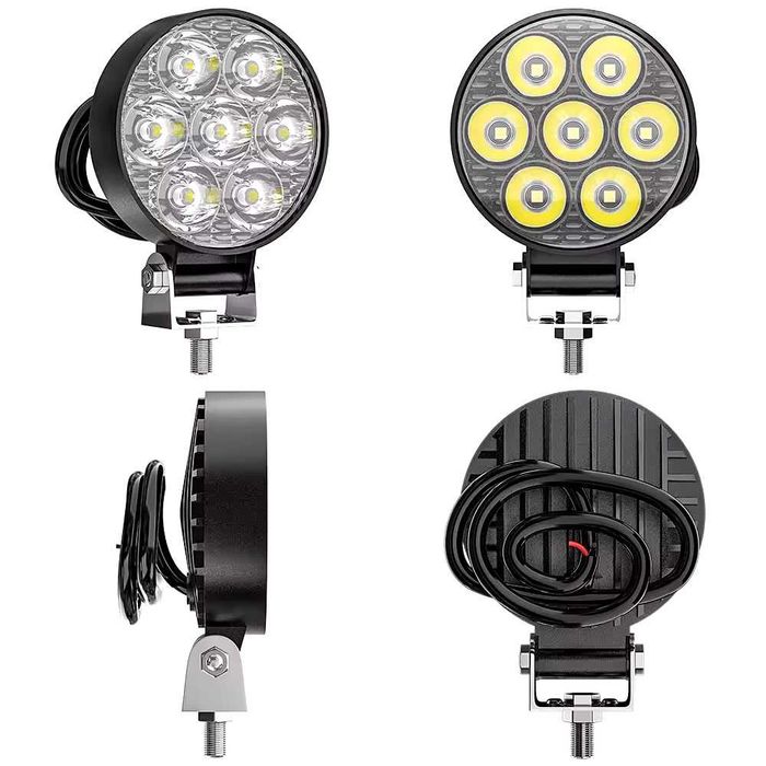Par mini farois auxiliares LED 2,5" redondos quadrados