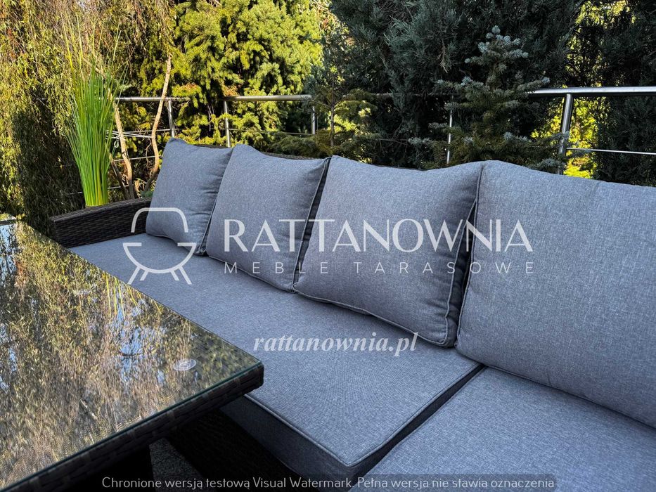 Narożnik Ogrodowy Zestaw Wypoczynkowy Technorattanowy 2 Kolory Premium