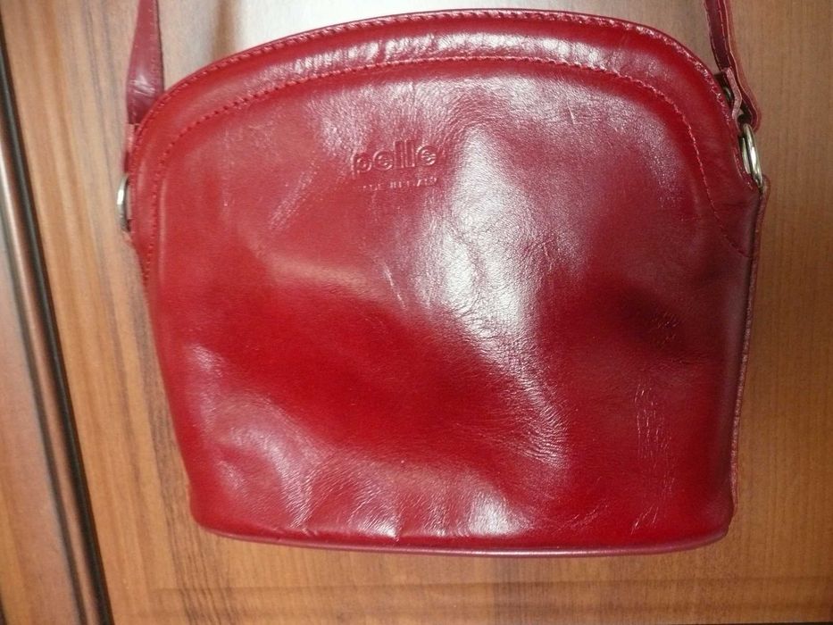 torebka ITALY Pelle bordowa skóra naturalna