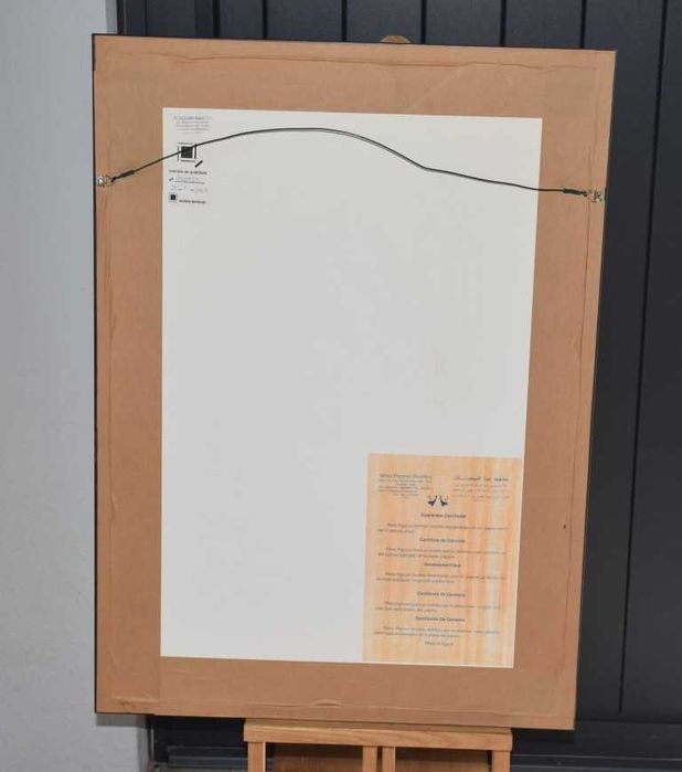 Quadro egípcio em tela de papiro, com certificado de autenticidade, de Gamal Elmesery