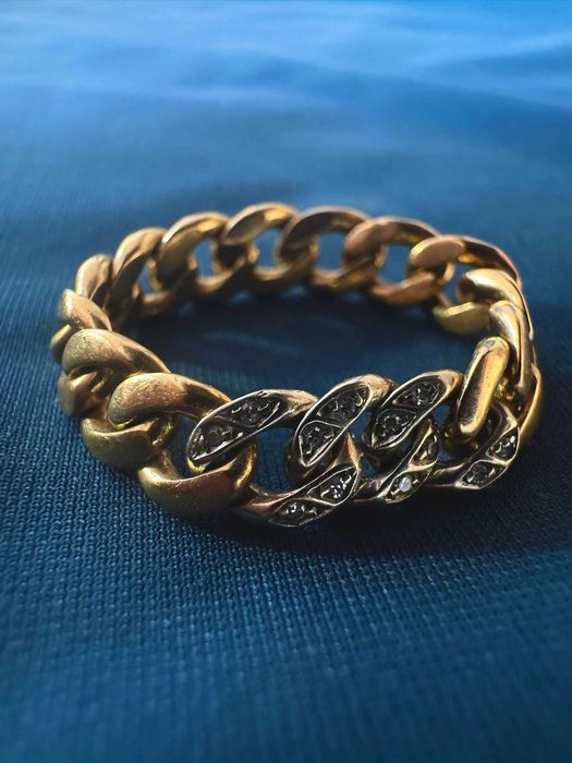 Anel estilo "Link" em Ouro 19.2k com Brilhantes