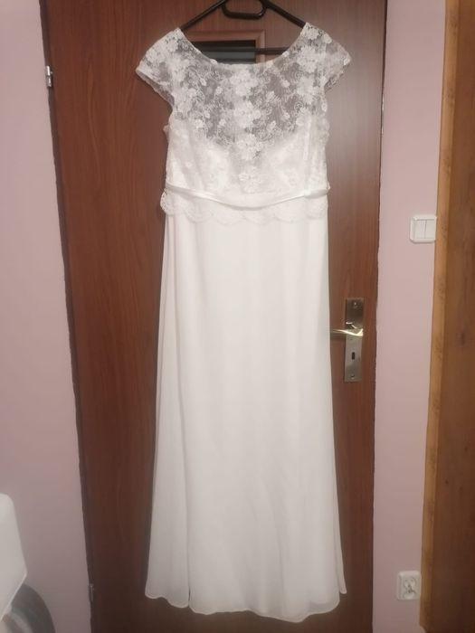 Suknia ślubna, R. 52 (idealna dla kobiet w ciąży) plus bolerko