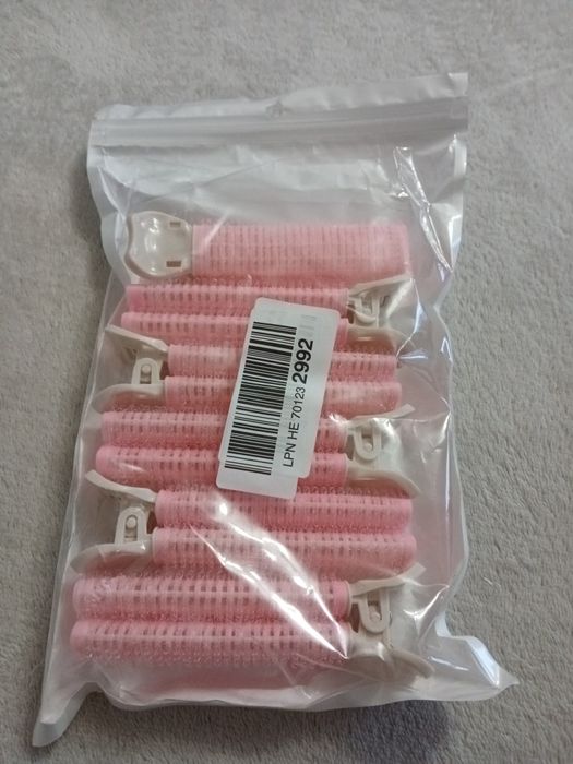 Klips fryzjerski wałek rzepowy do podnoszenia włosów u nasady różowy