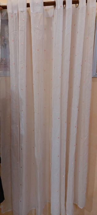 Две Тюль / Шторы белые DECONOVO на люверсах