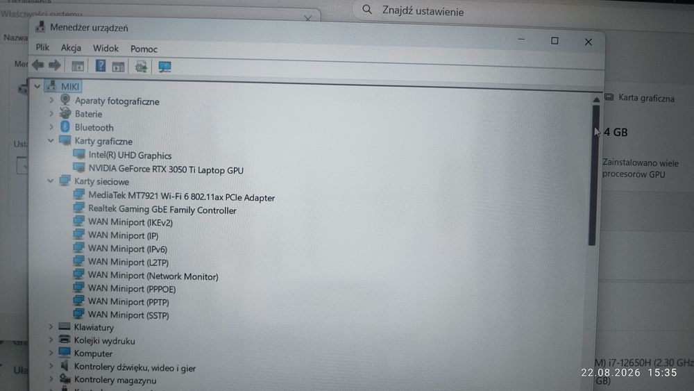 HP Victus i7-12650H  rtx 3050Ti