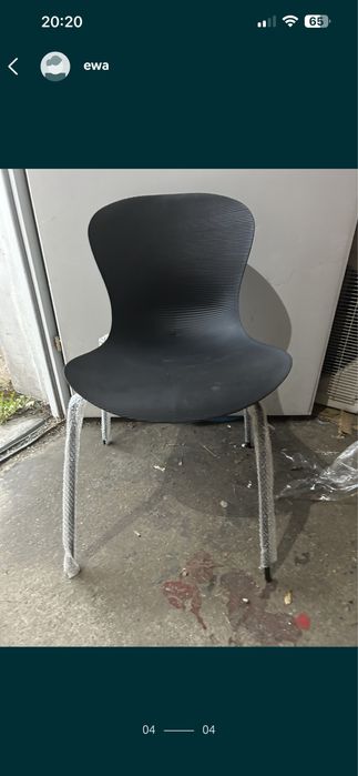 krzeslo Nowe plastikowe czarne 2 szt